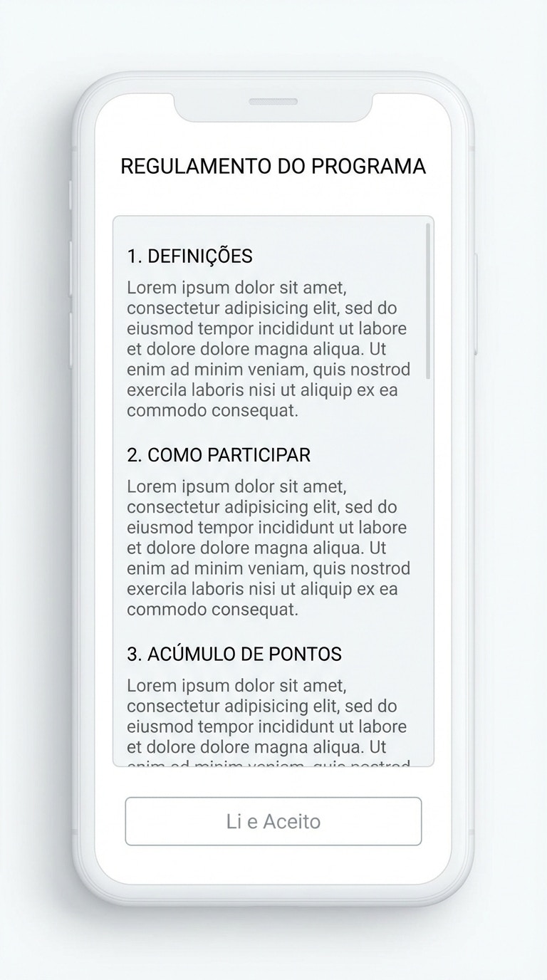 Exemplo de tela de regulamento