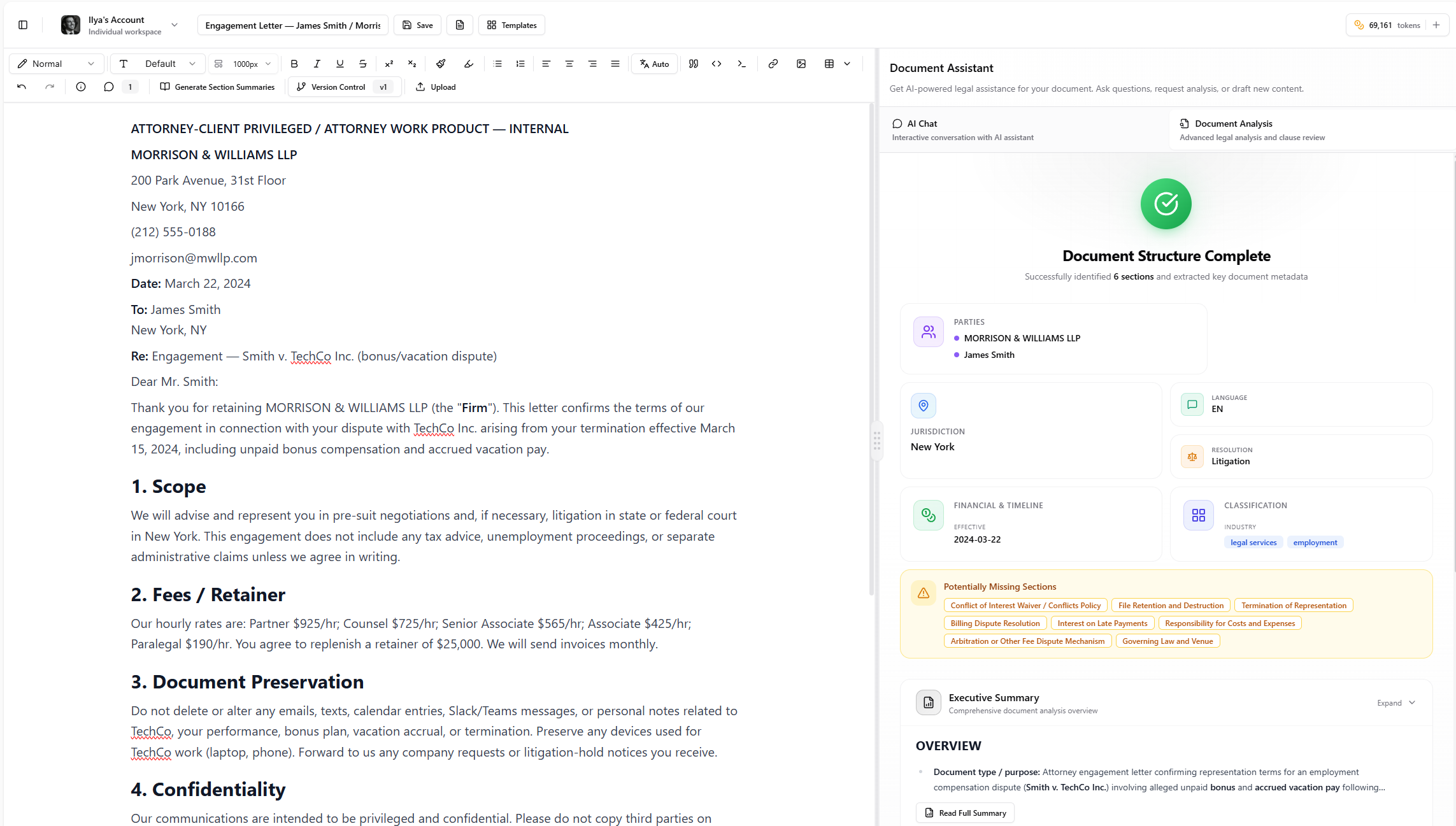 Document Canvas interface