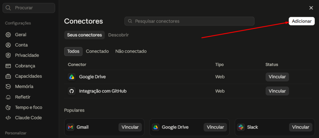 Adicionar Conector