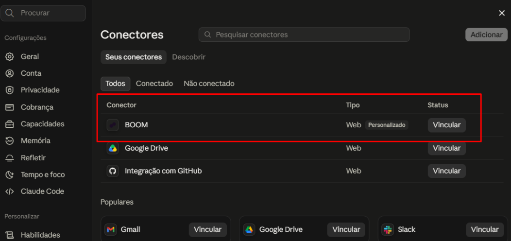 Conector Disponivel