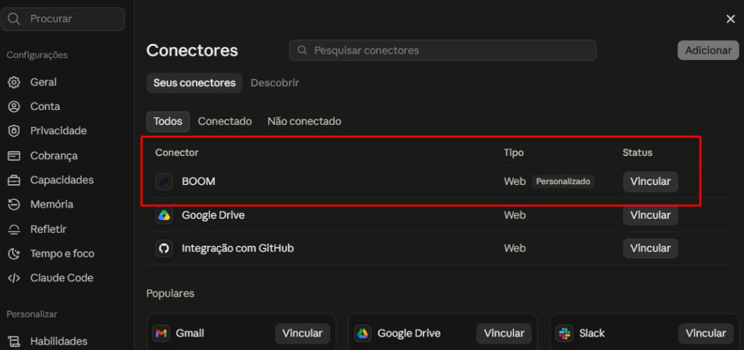 Conector Disponivel