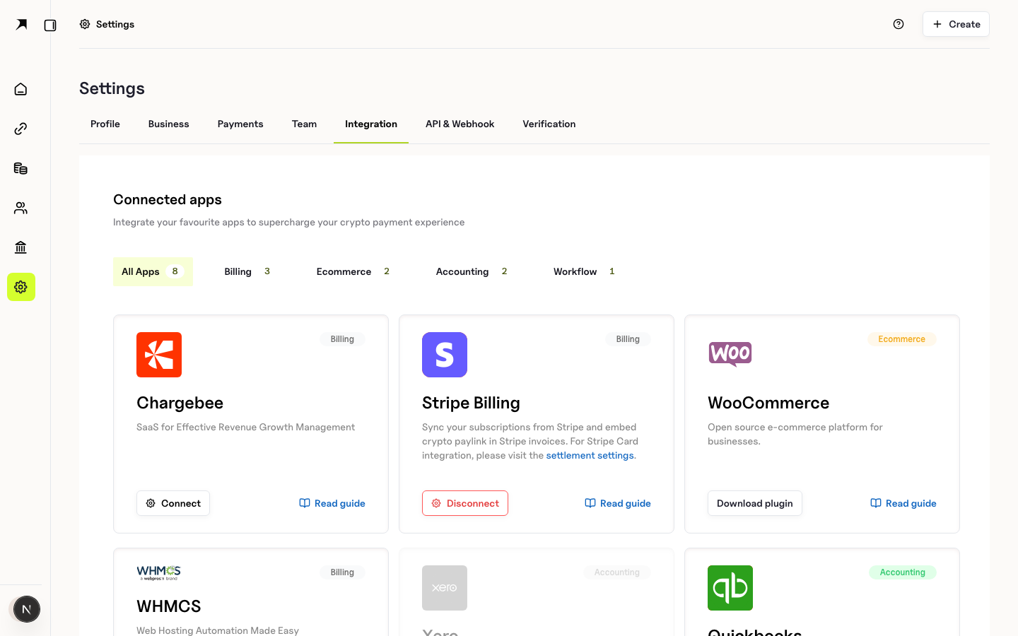 BoomFi integrations settings