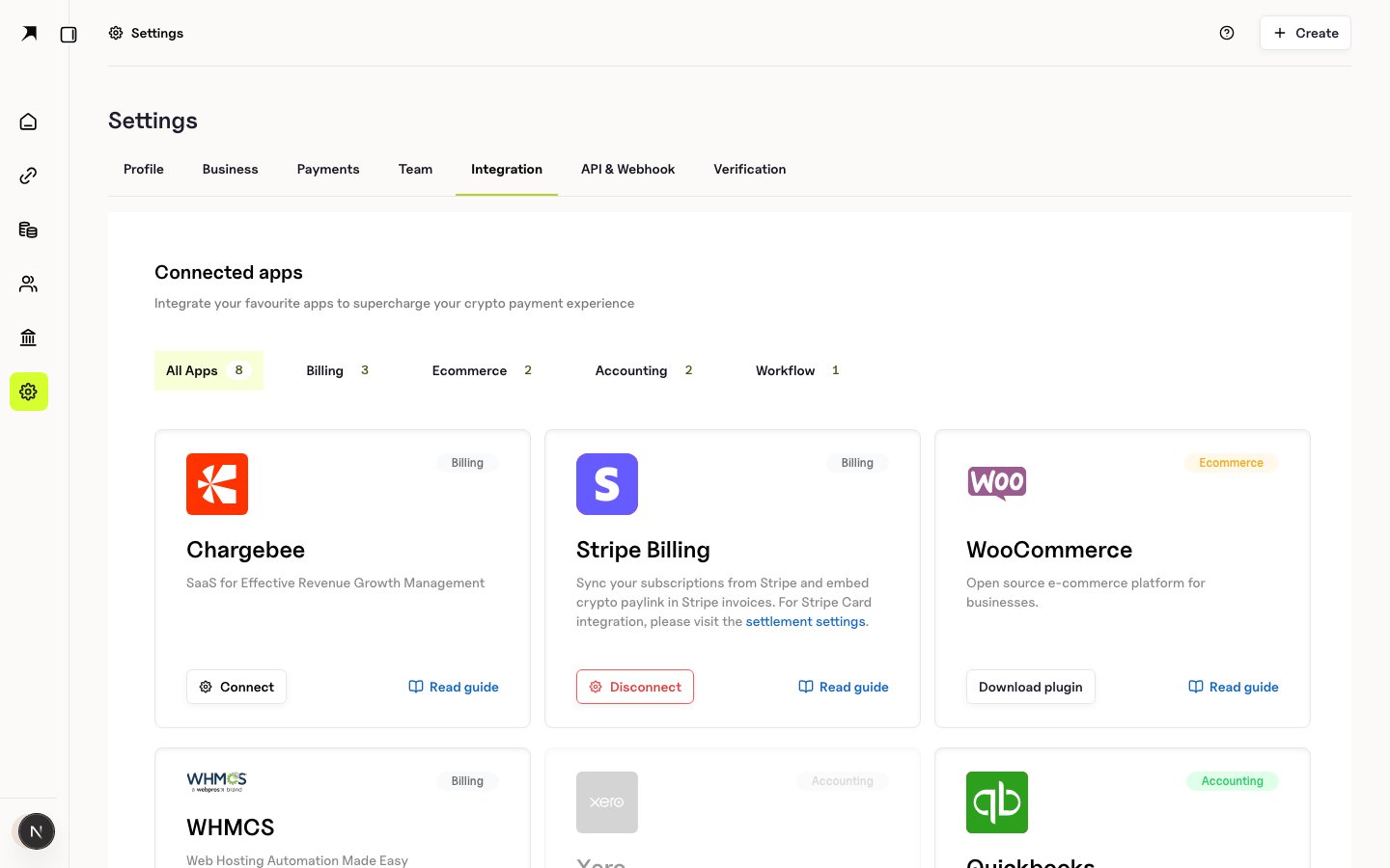 BoomFi integrations settings