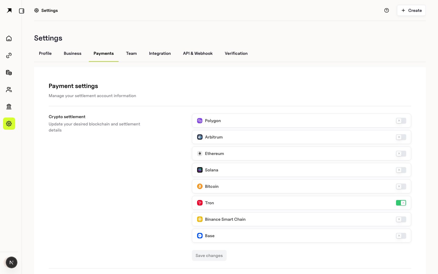 BoomFi settlement settings