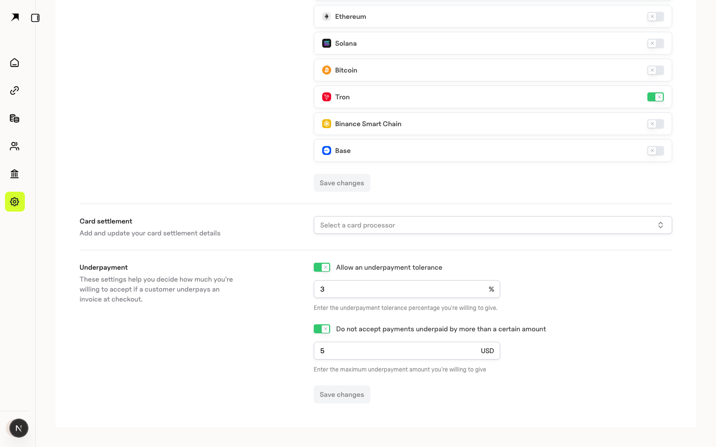 BoomFi underpayment settings