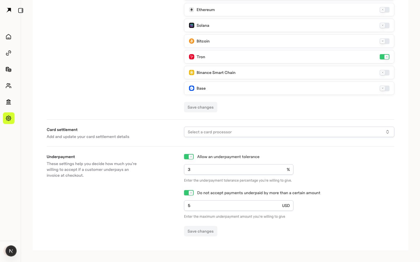 BoomFi underpayment settings