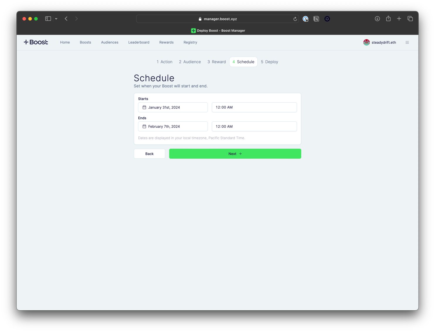 Boost scheduling interface in Boost Manager