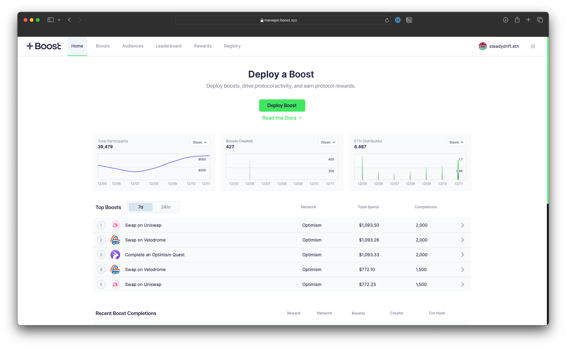 screenshot of Boost Manager
