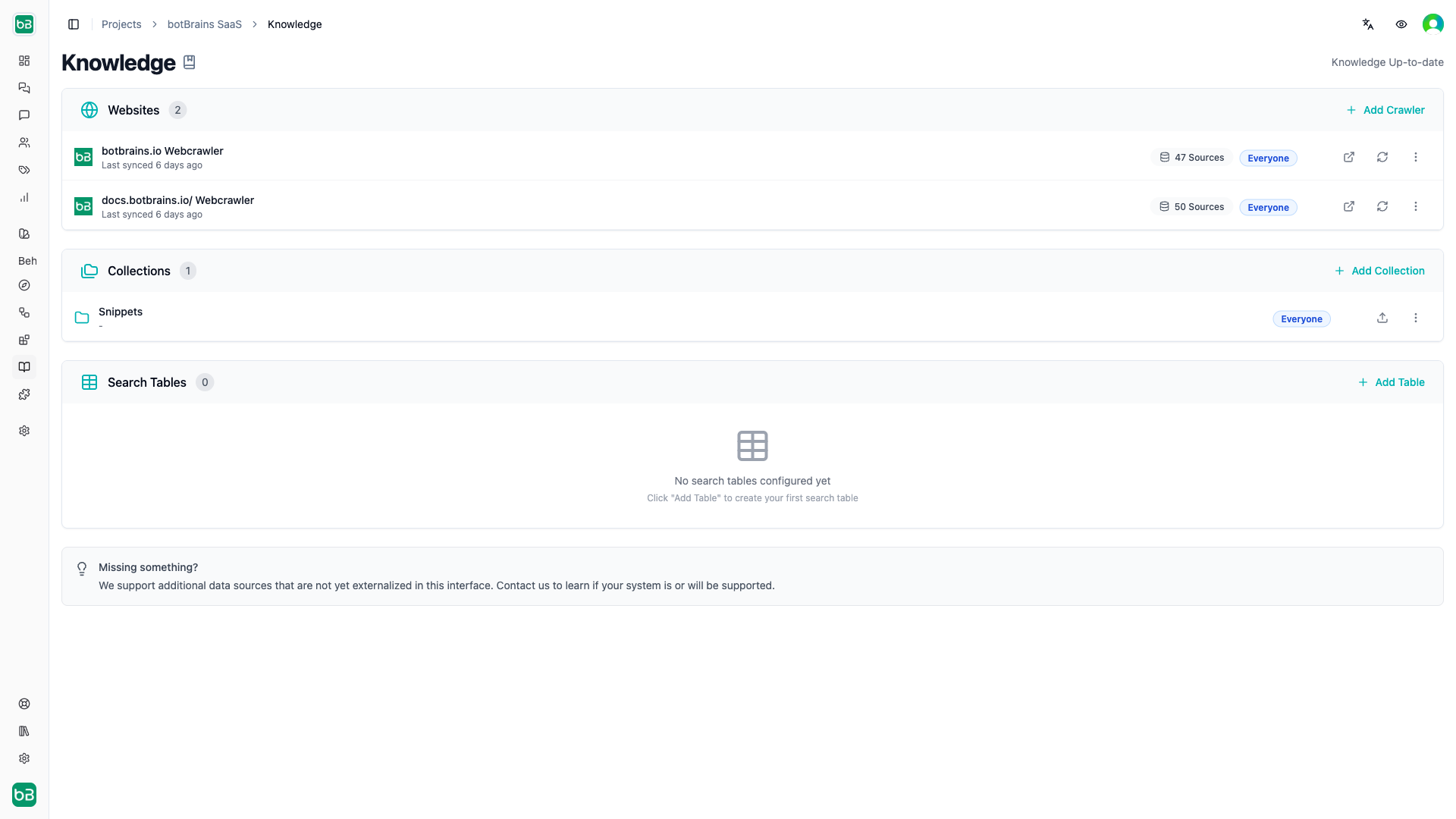 Data Providers page showing available data source options and Add Data Provider button