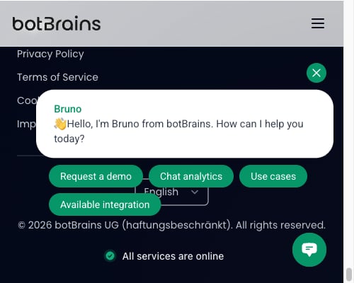 Chat launcher bubble in the bottom-right corner of a website