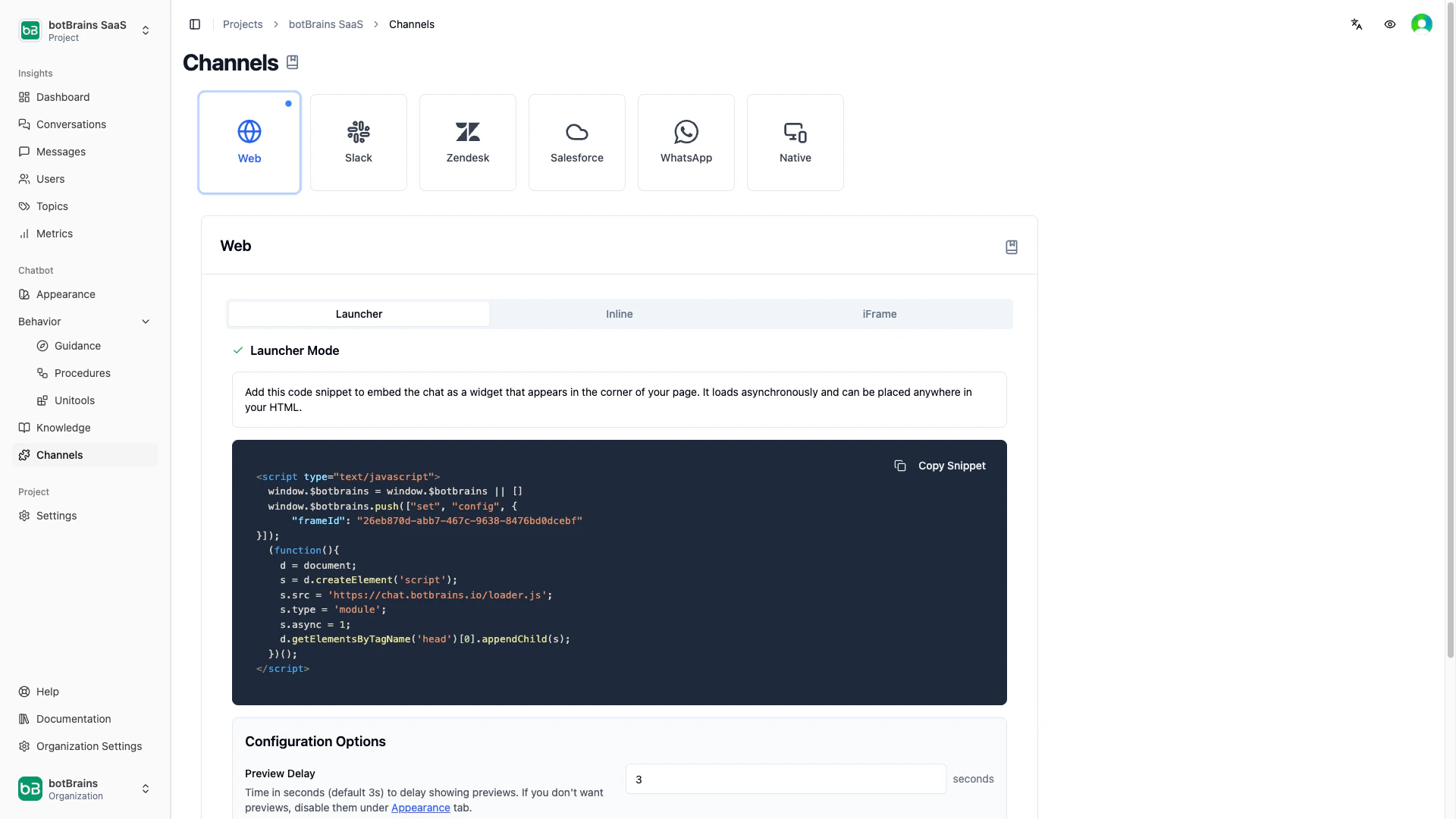 Ticket Field Prediction configuration panel showing enabled fields, classification instructions, and pre/post-completion toggle options