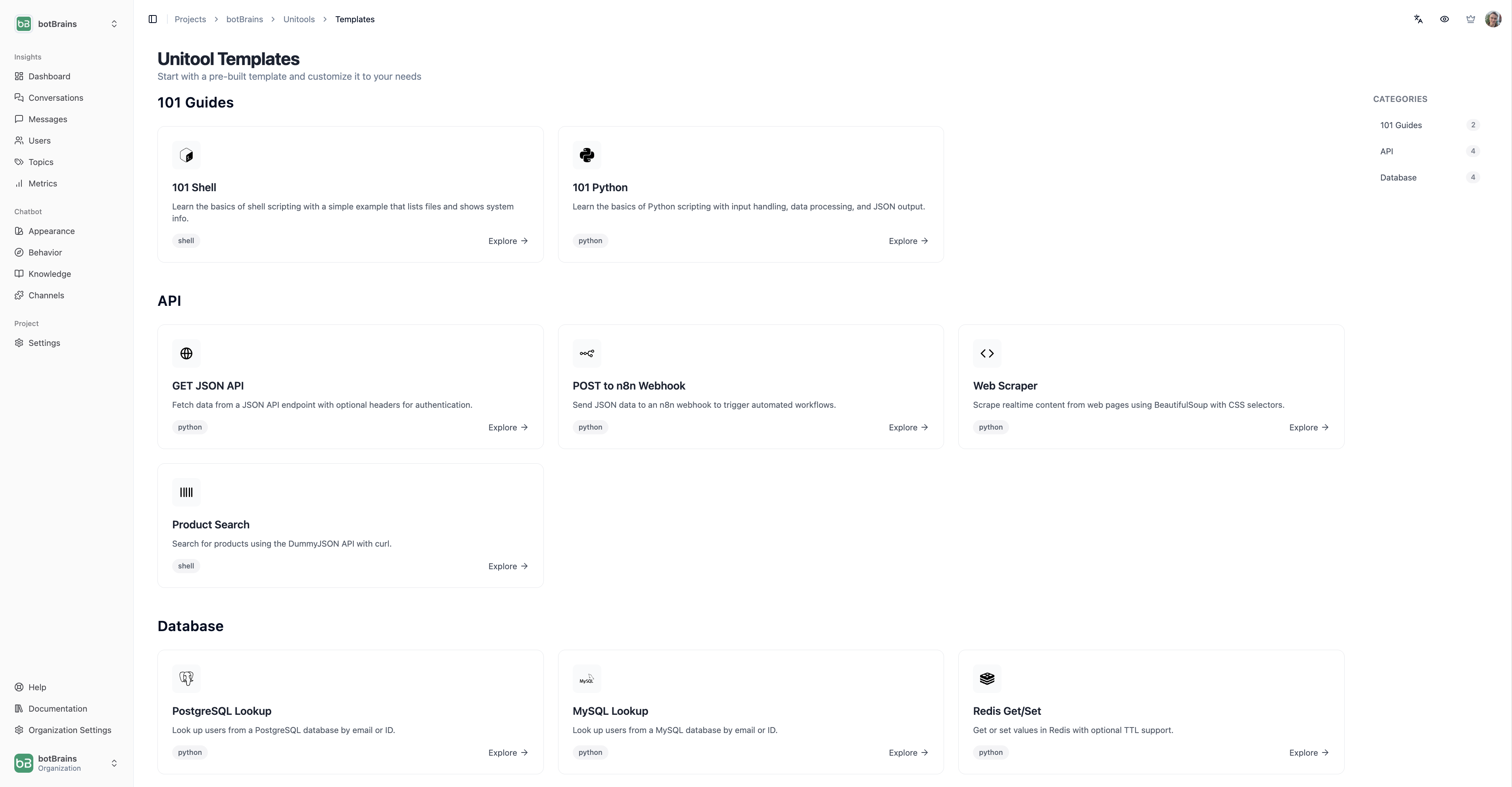 Unitools - botBrains Docs