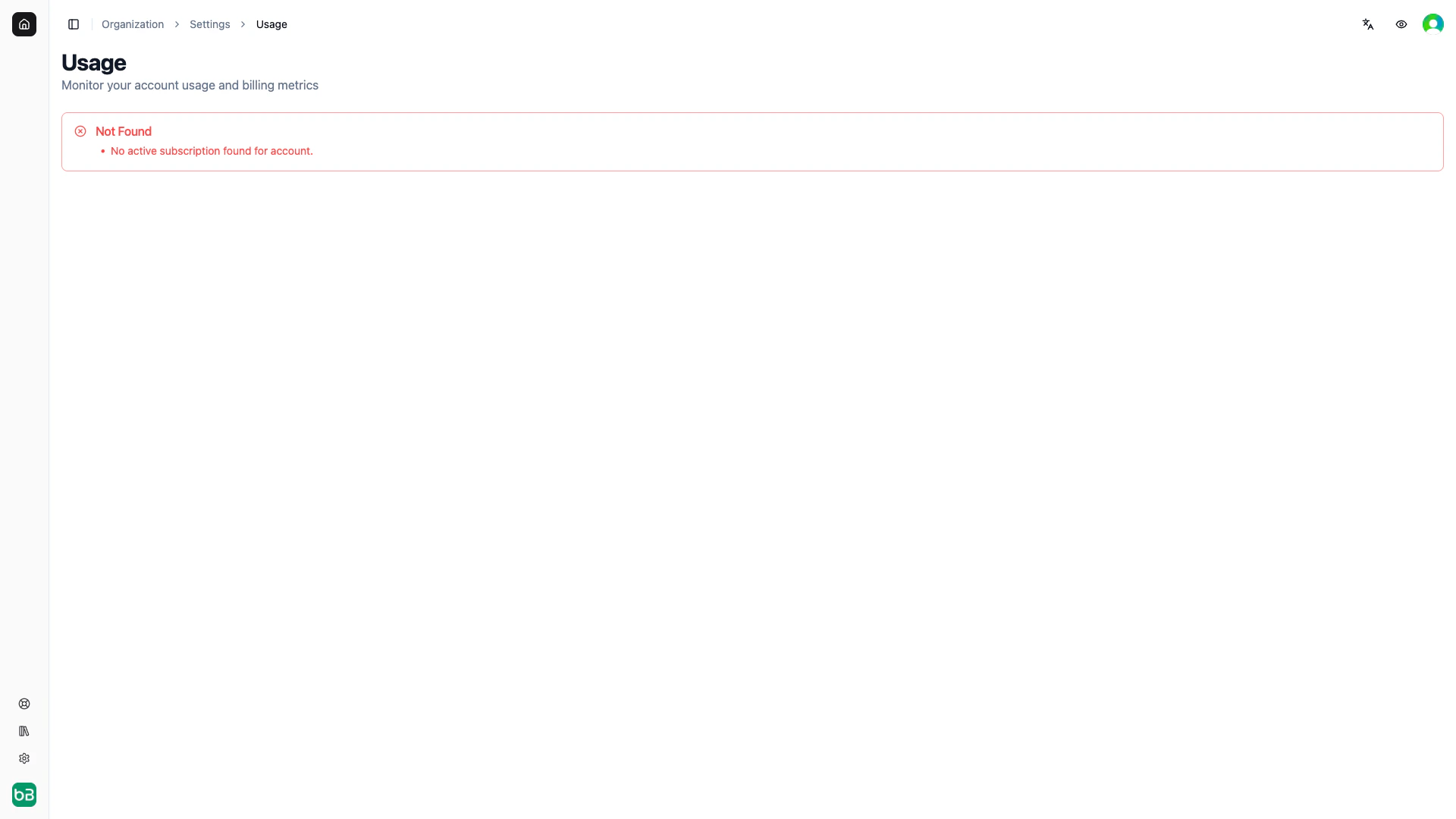 Usage dashboard showing current billing cycle, current bill, projected bill, and projected overage charges