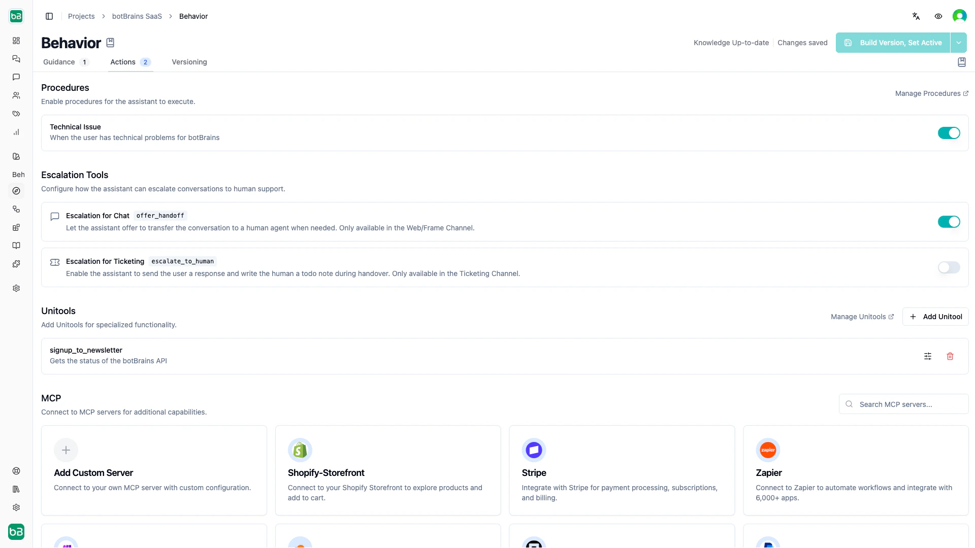 Deployment settings panel with Document Upload toggle and file type configuration options