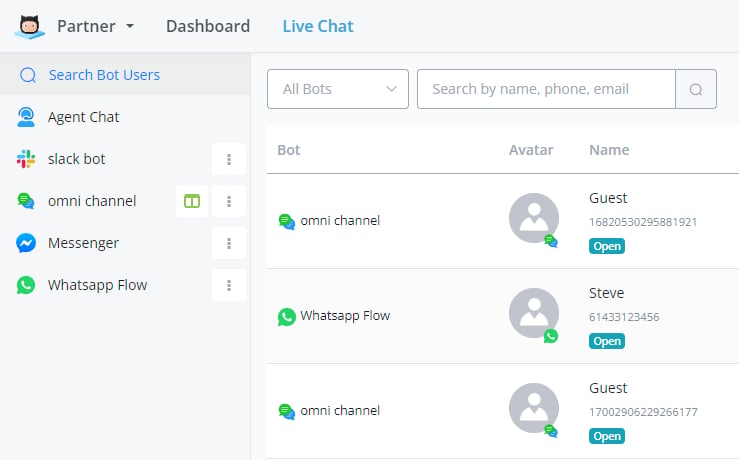Acceso a Global Contacts desde el Chat en vivo