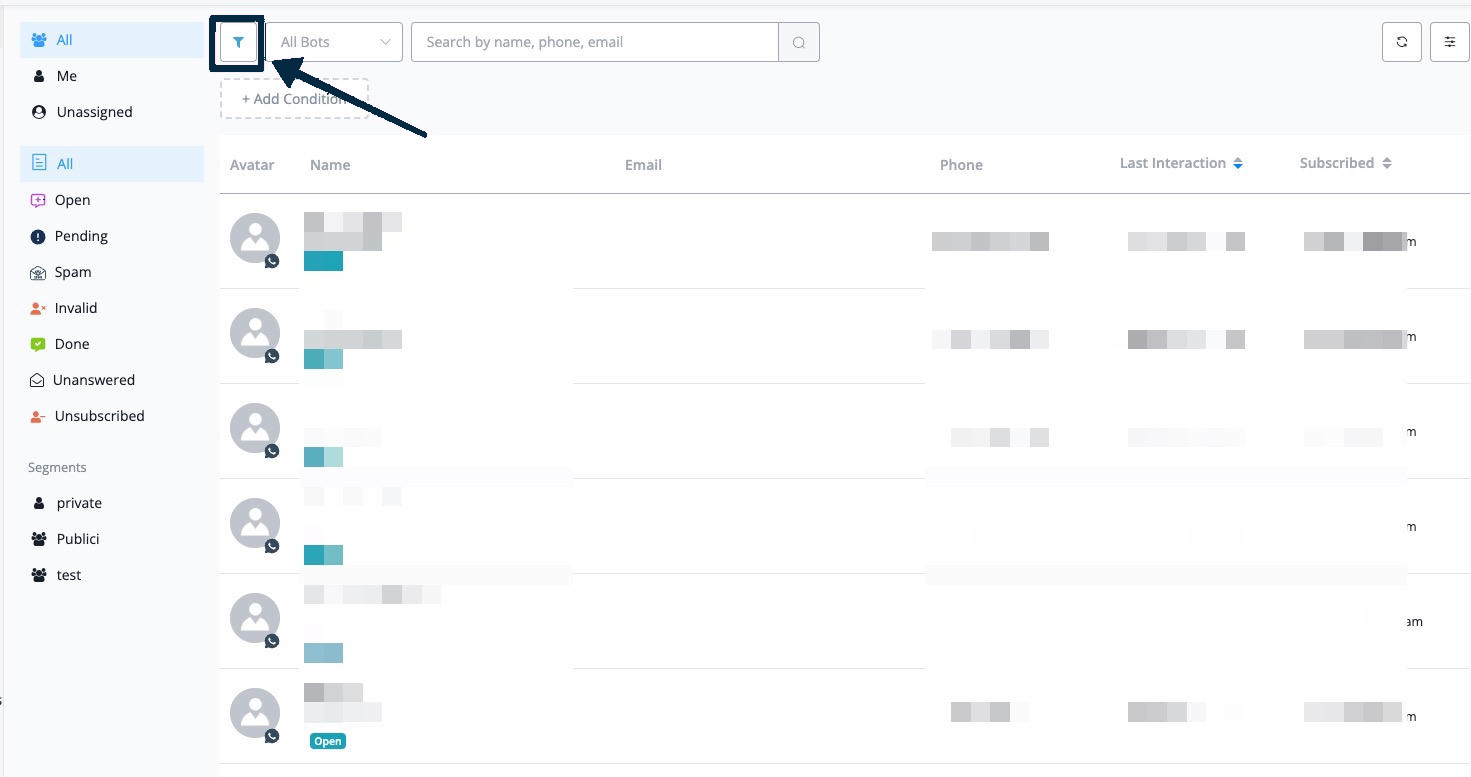 Filtro por labels de espacio de trabajo en Global Contacts