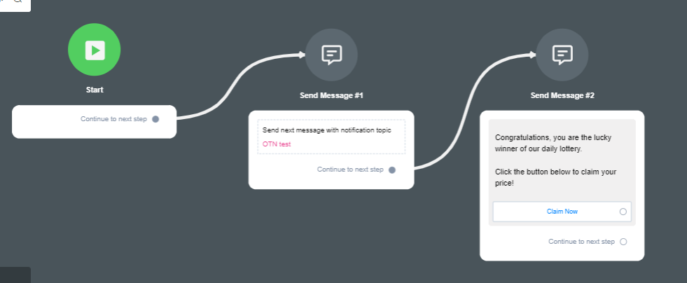 Configuración del mensaje de notificación