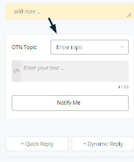 OTN Request en un nodo de Enviar mensaje