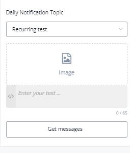 Daily Notification Topic en un nodo de Enviar mensaje