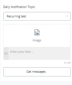 Daily Notification Topic en un nodo de Enviar mensaje