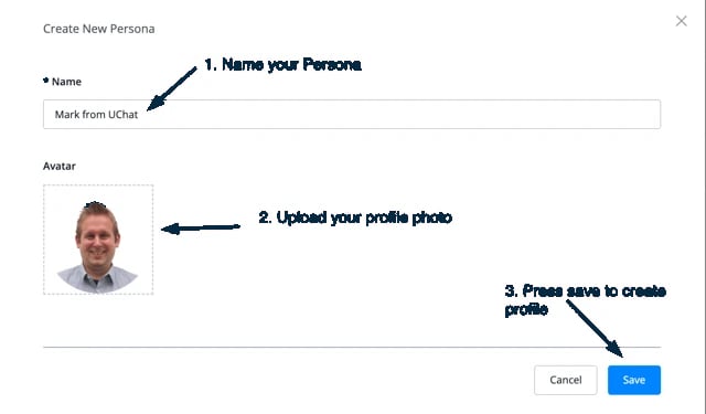 Ventana emergente para crear una persona