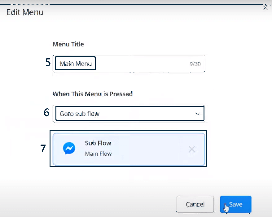Configuración de un menú persistente