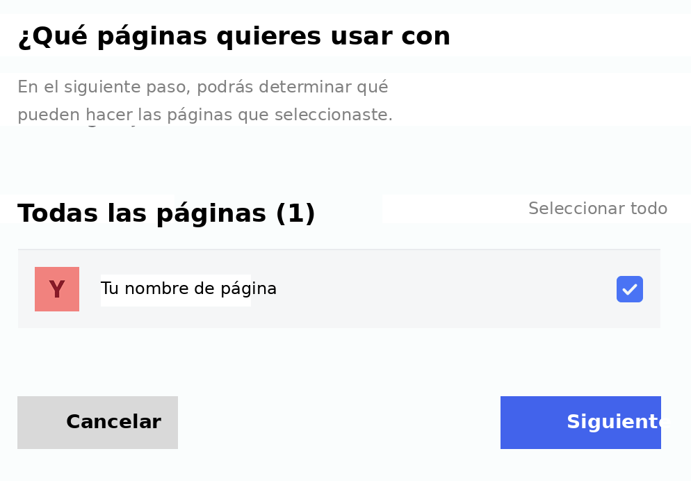 Selección de páginas de Facebook