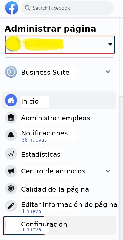 Requisito de página de Facebook