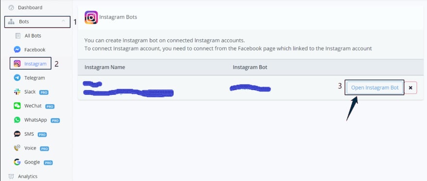 Flujo de Instagram conectado