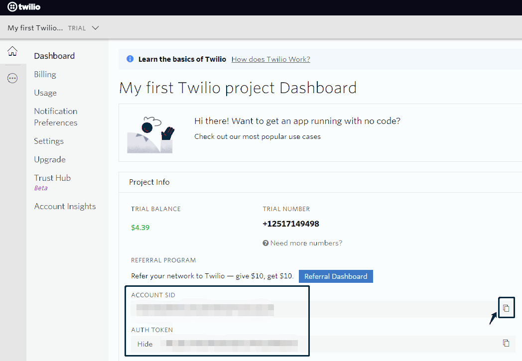 Conexión de Twilio con Botky