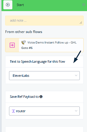 Voice ID por defecto en los ajustes del bot