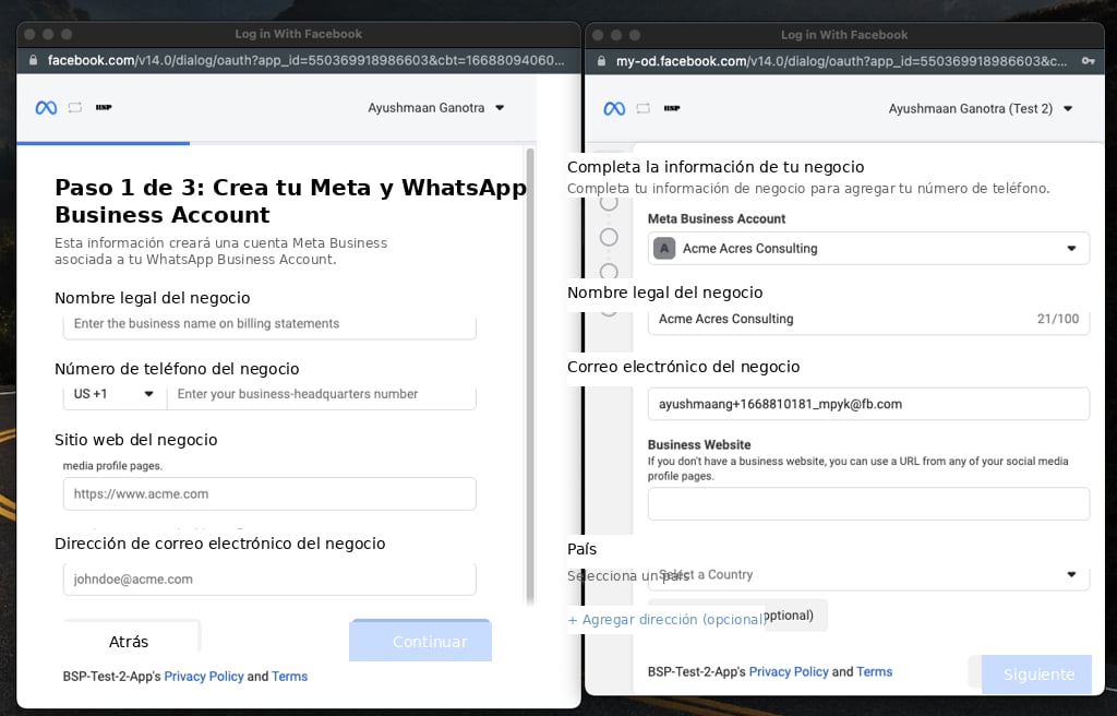 Perfil de WhatsApp Business