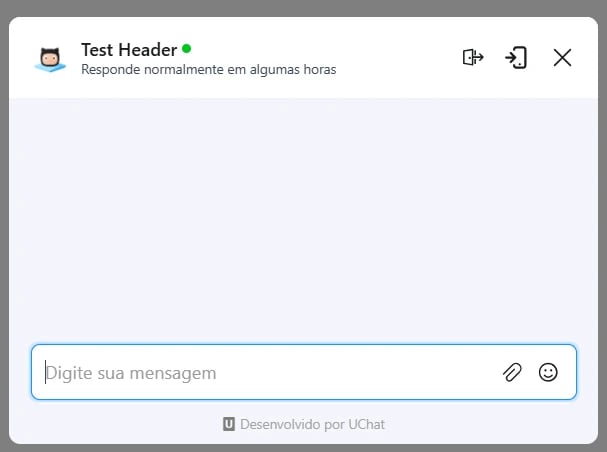 Ejemplo de Powered By en el WebChat Widget