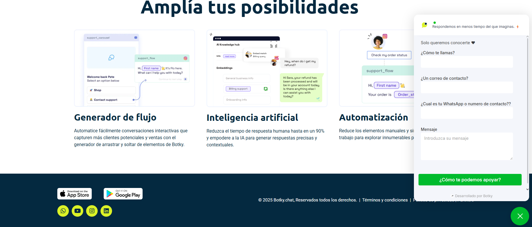 Configuración del widget Customer Chat