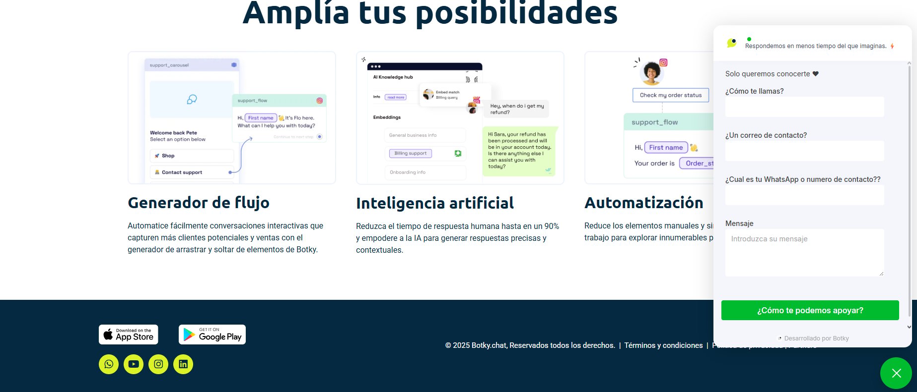 Configuración del widget Customer Chat