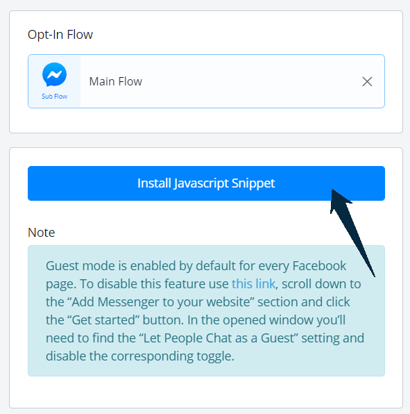 Botón para instalar el widget en tu web