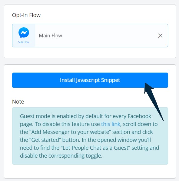 Botón para instalar el widget en tu web