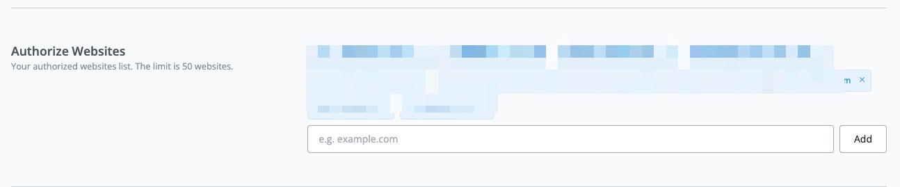 Autorización de sitios web para el widget