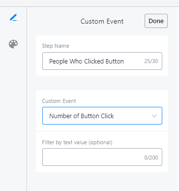 Personalización del evento del paso