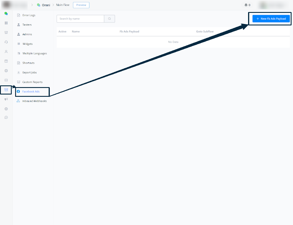 Crear un nuevo Facebook Ads Payload