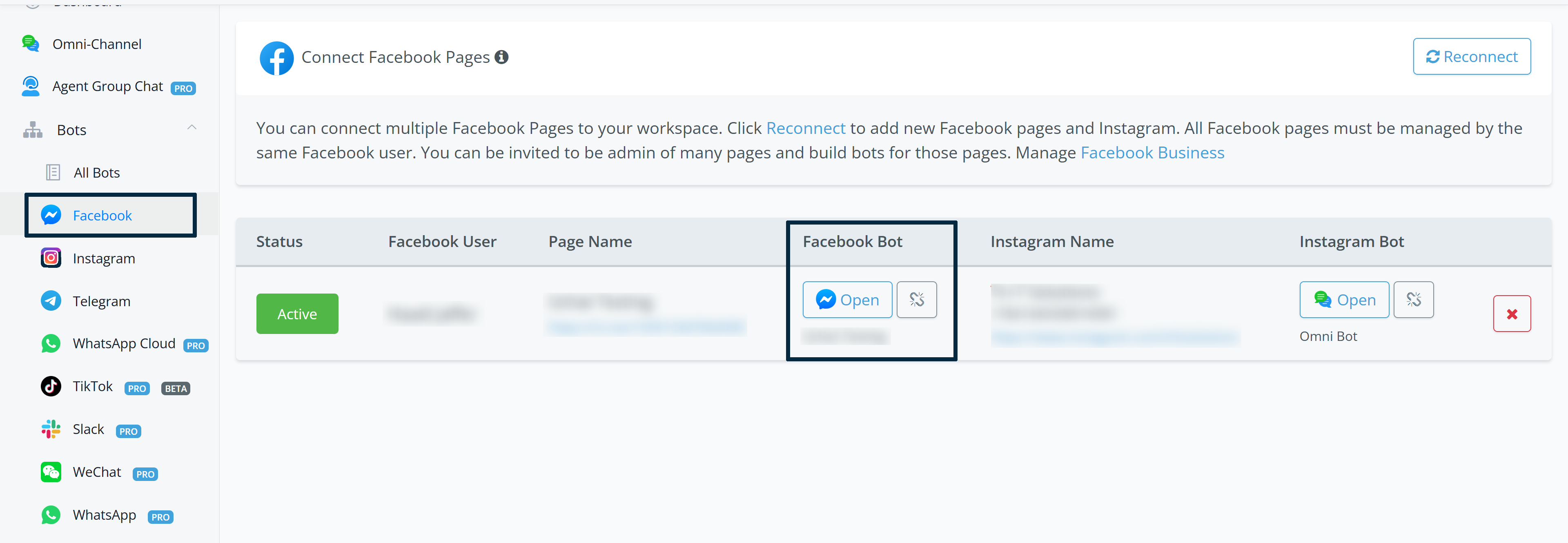 Página de Facebook verificada en Bots