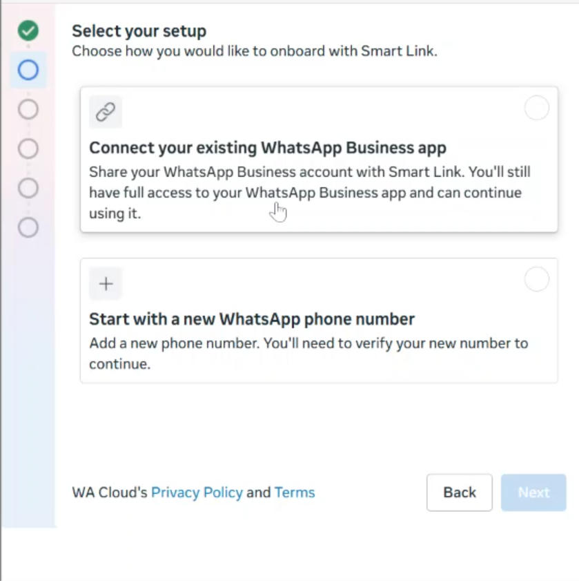 Connect WhatsApp Cloud → Connect the WhatsApp Business App