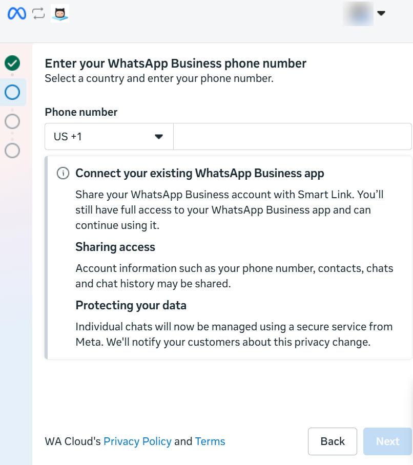 Verificación dentro de la app de WhatsApp Business