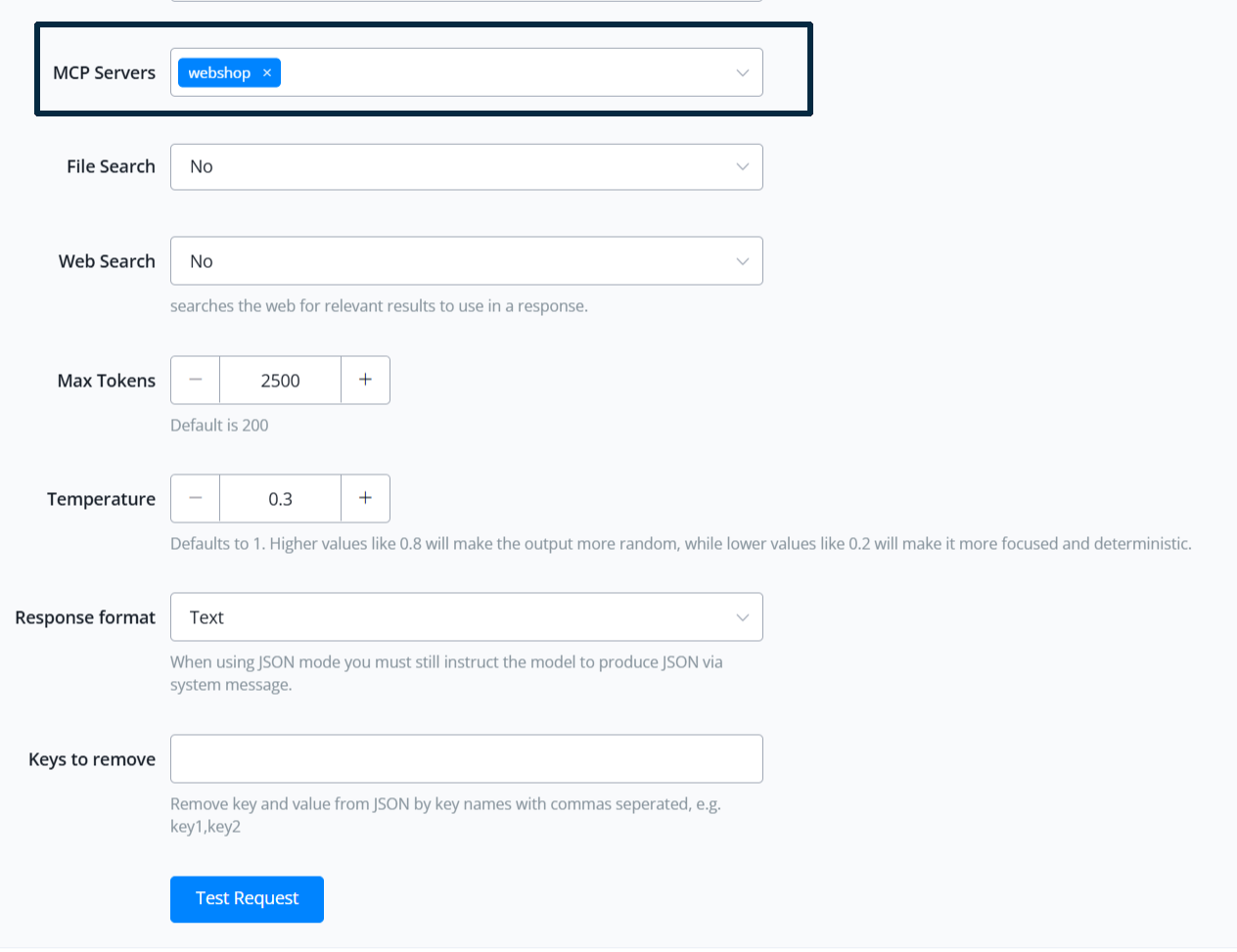 Configuración de Create Model Response con los Servidores MCP