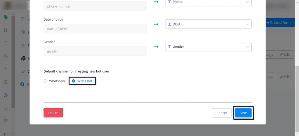 Webchat como canal por defecto para correo