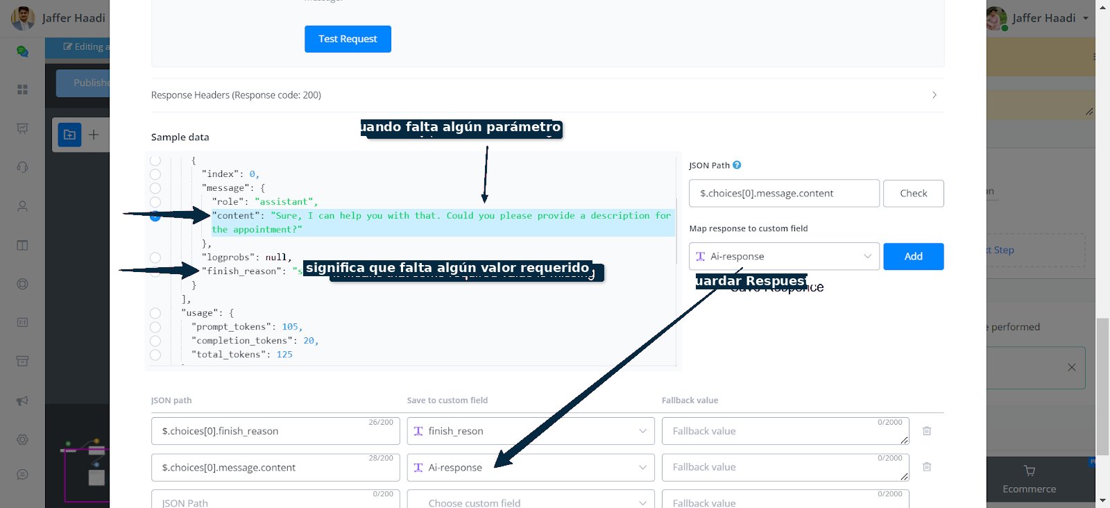 Evaluación del finish reason para entregar el resultado