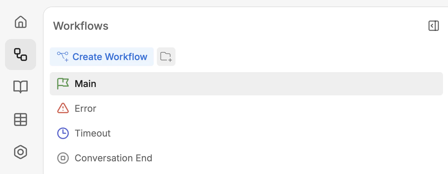 Workflows section