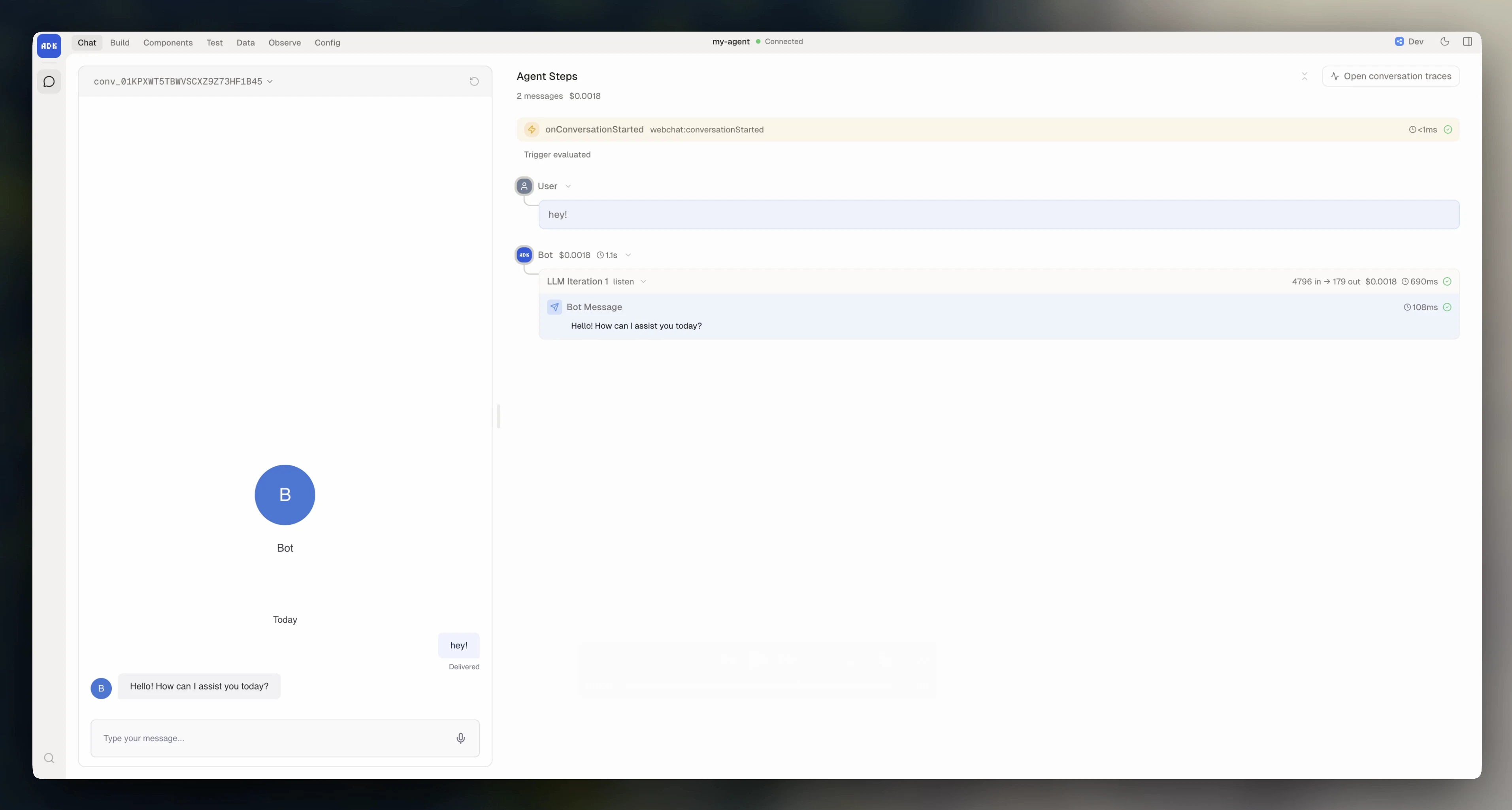 ADK dev console