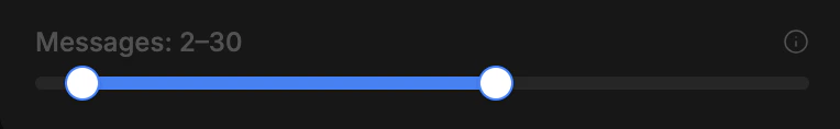 Conversation range slider