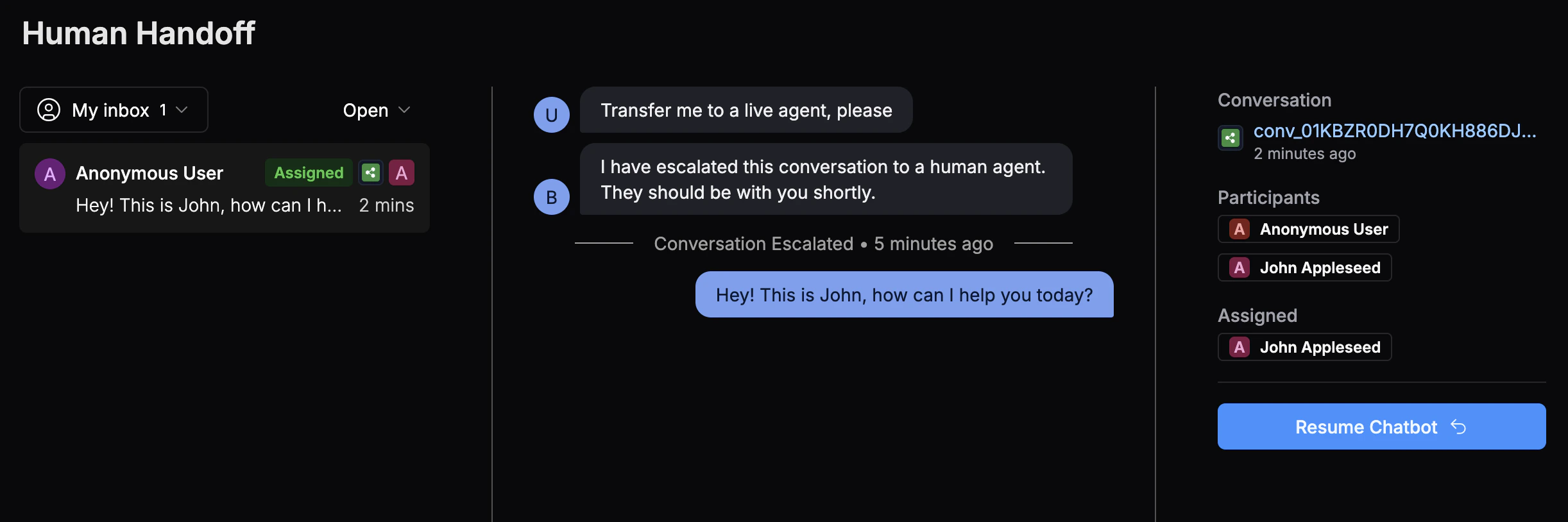 Respond to user